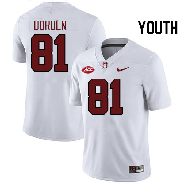 Youth #81 Ahmari Borden Stanford Cardinal 2024 ACC Conference College Football Jerseys Stitched-Whit